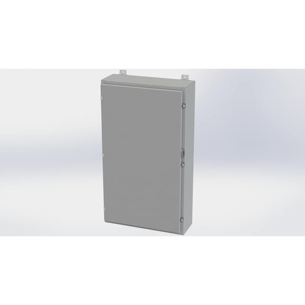 Clamps with Padlock Hasp Electrical Enclosures, 42 in H, 8 in D, 24 in W, NEMA 4, Carbon Steel